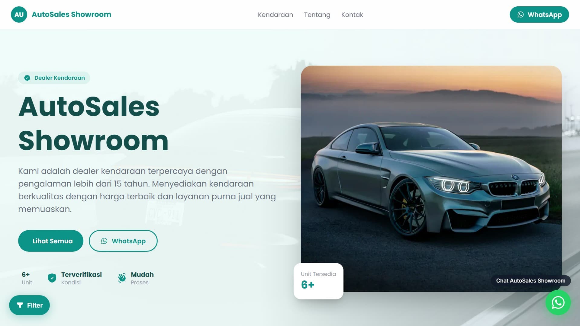 Preview template Fresh Space untuk website dealer kendaraan